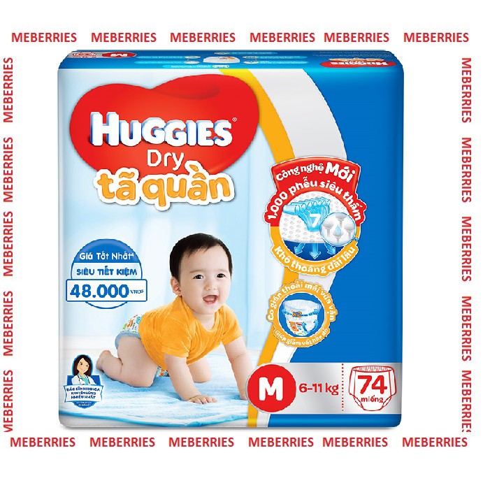 Tã Quần Huggies gói cực đại M74/L68/XL62/XXL56