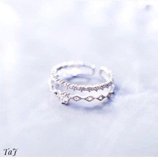Nhẫn nữ bạc ta 2 hàng freesize