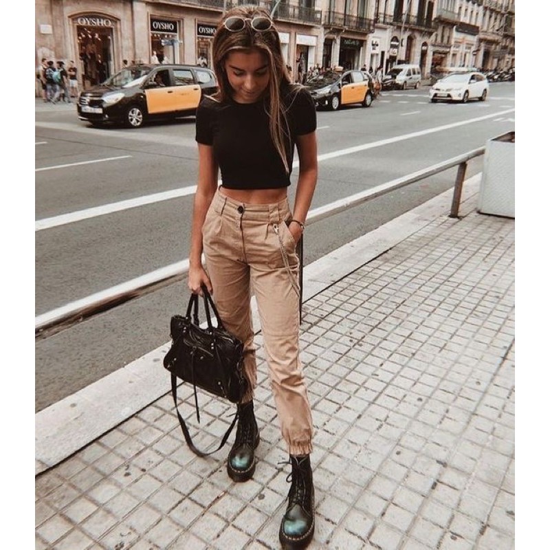 Áo Thun CR Đen Form Crop - Chính Hãng Co Giãn