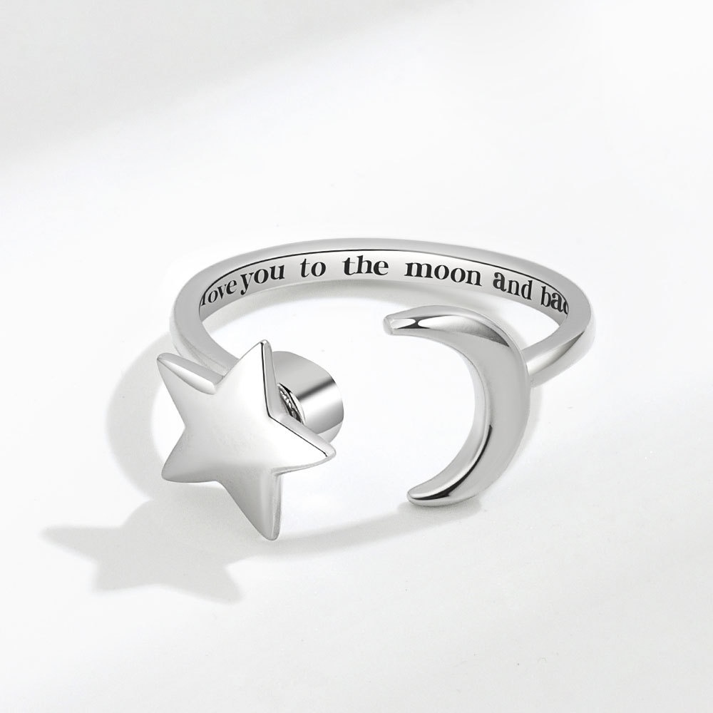 Nhẫn Hở Khắc Chữ / Ngôi Sao Có Thể Điều Chỉnh Kích Cỡ