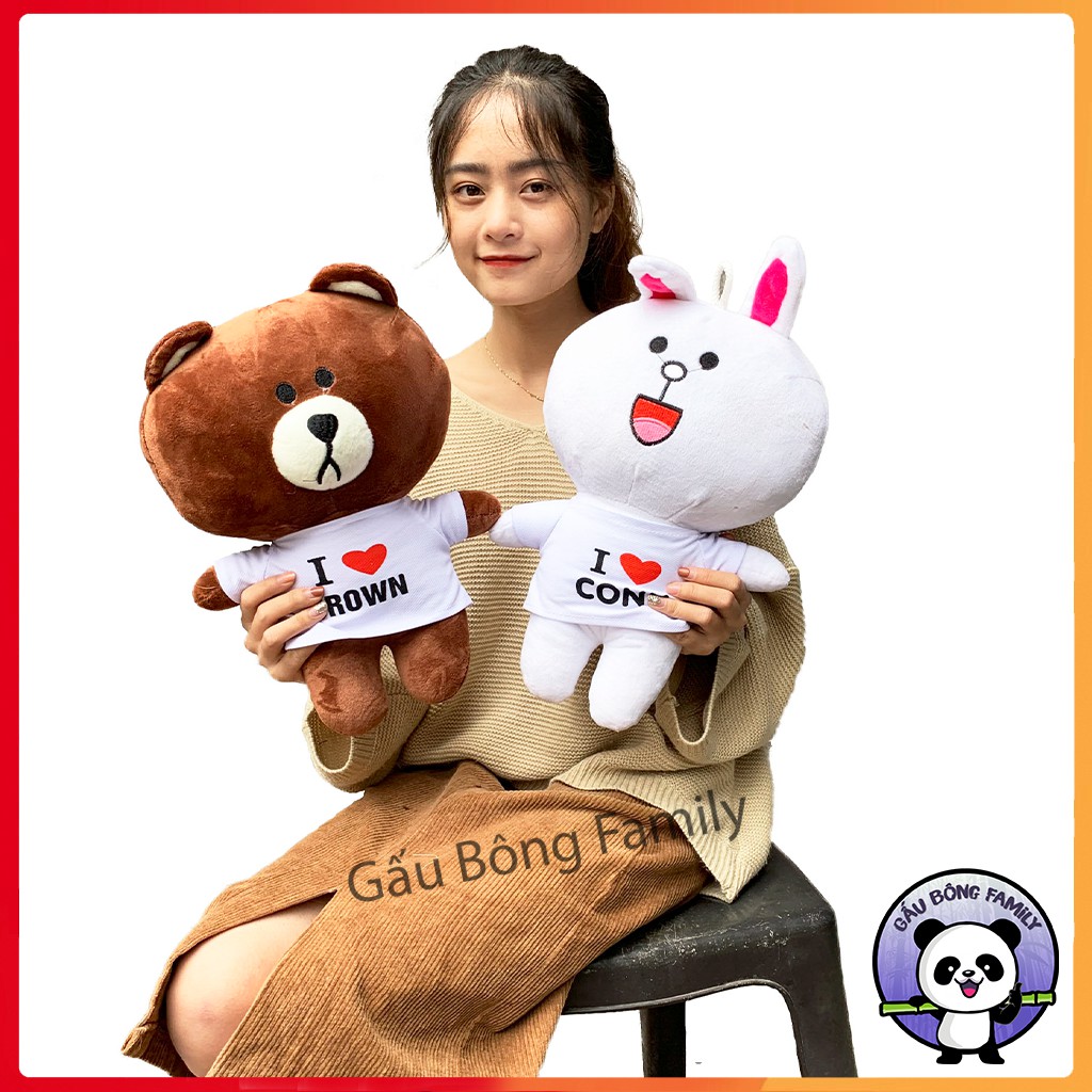 Combo Gấu Bông Brown-Thỏ Cony 1 đôi Size 70cm Hàng Loại 1 ( Rẻ Vô Địch)