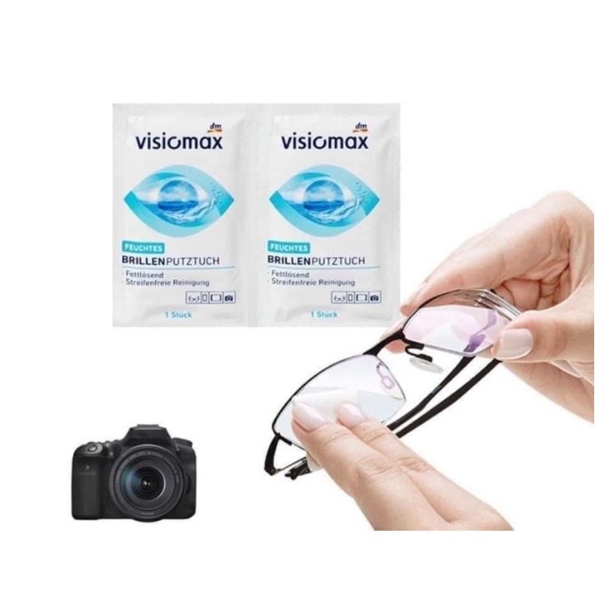 Giấy lau kính mắt Visiomax hộp 52 tờ chống mờ, bám hơi nước, làm sạch kính - Shop Viloet