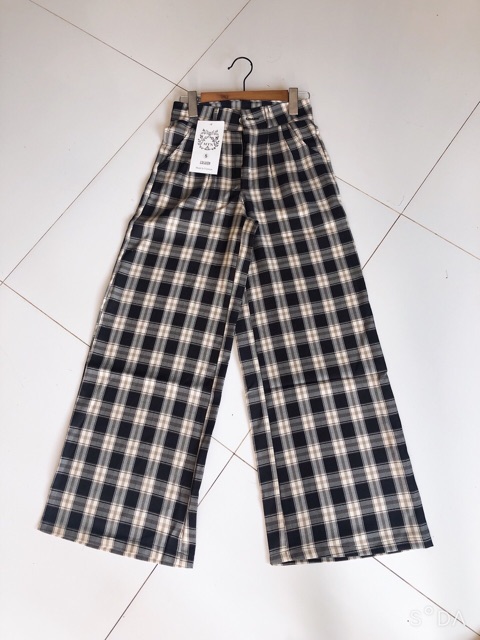 quần culottes kẻ caro cúc khóa chất thô nhiều màu xinh xắn | BigBuy360 - bigbuy360.vn