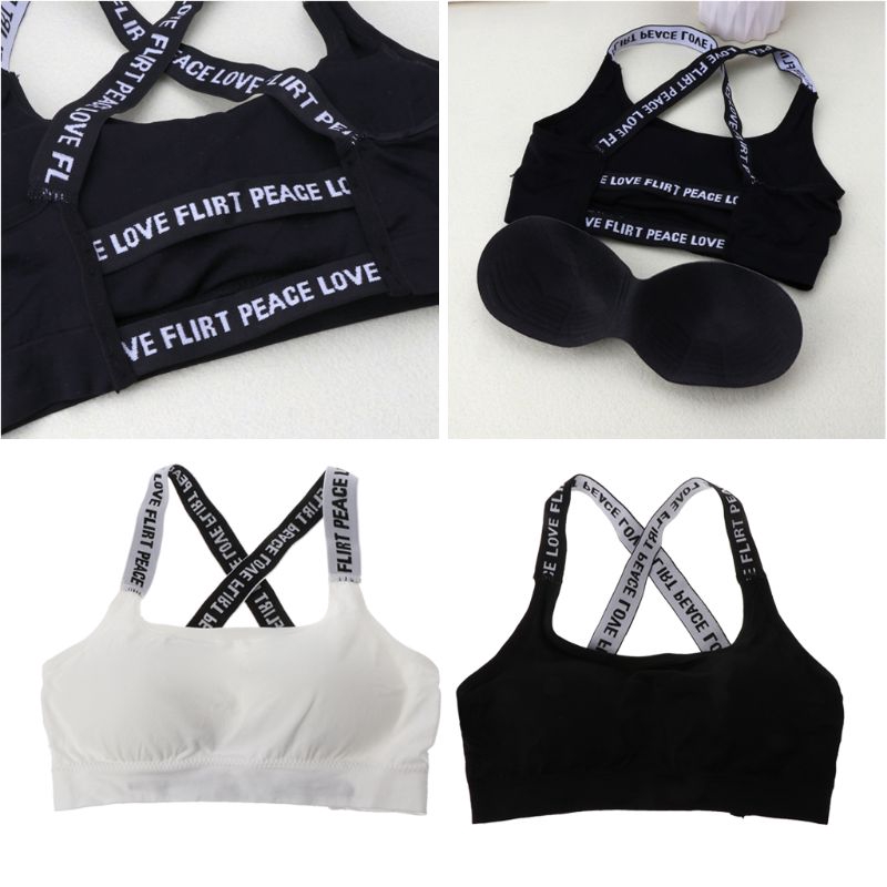 ❀INN Hot Kids Sports Training Bra for Teenage Girl Underwear Bras Solid Color Wireless Cotton Girls Bra