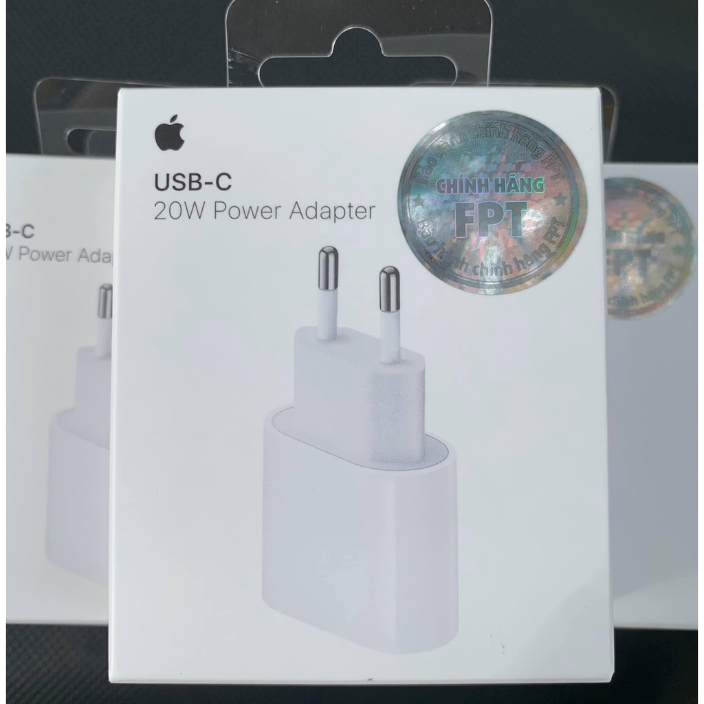 Cốc sạc nhanh 20W USB-C Power Adapte hỗ trợ tốt cho Iphone 12 có tem FPT