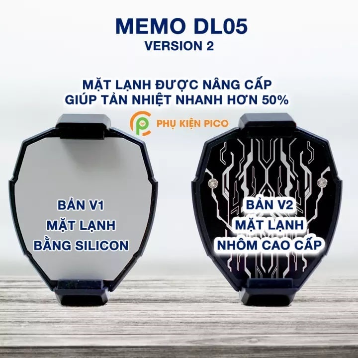 Quạt tản nhiệt điện thoại Memo DL05 tản sò lạnh có màn hình led đo nhiệt độ và đèn RGB siêu đẹp