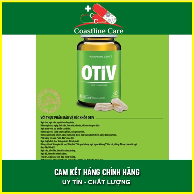 OTIV - Cải Thiện Mất Ngủ, Đau Nửa Đầu, Tăng Cường Trí Nhớ (Lọ 30 viên)