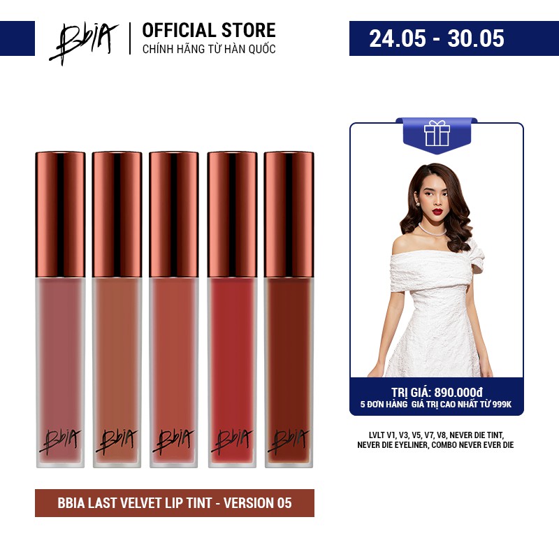 Son kem lì Bbia Last Velvet Lip Tint Version 5 5g (5 màu)