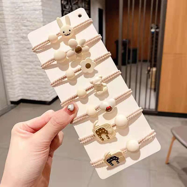 Phong cách đơn giản Phụ kiện tóc cho bé Gấu hoạt hình Hàn Quốc Bộ dây buộc tóc cho bé gái Dây buộc tóc Dây cao su Đầu Dây buộc tóc cho trẻ em