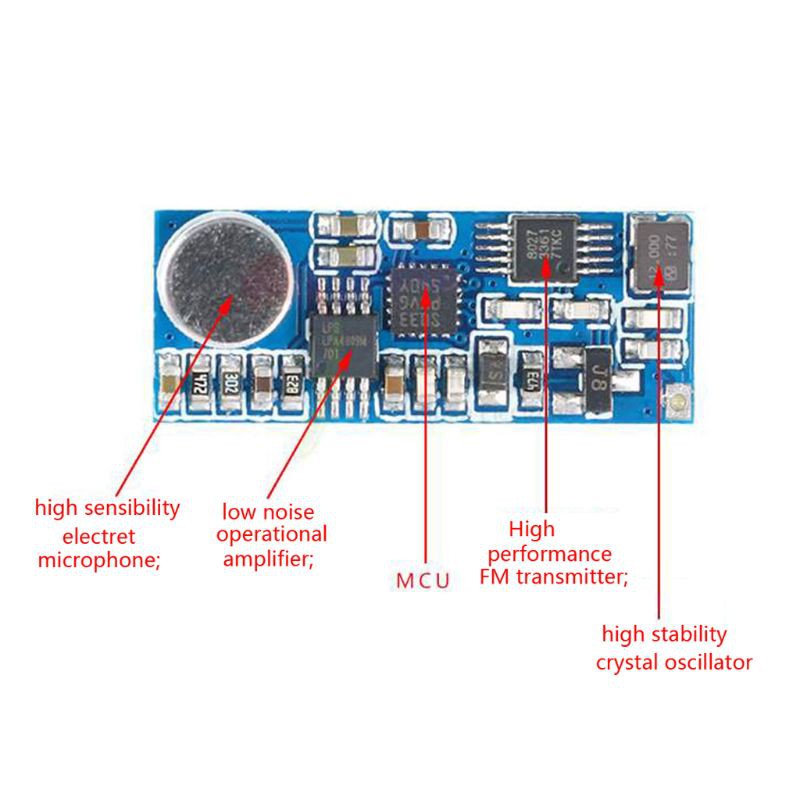 CHANNEL Mô Đun Truyền Tín Hiệu Fm 3-5v 100mw Pll 76.0mhz-108.0mhz Chuyên Dụng