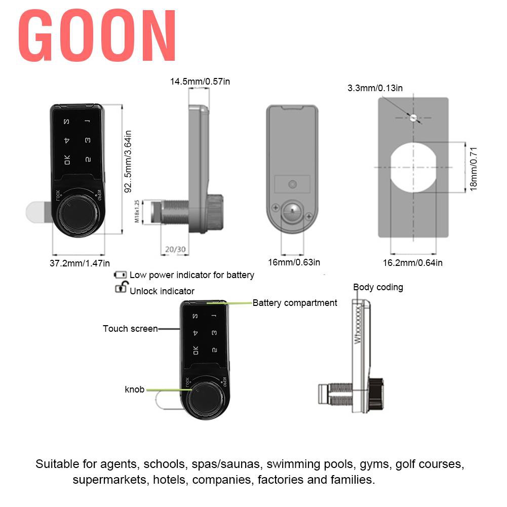 GOON Bộ Khóa Mật Mã Bàn Phím Điện Tử