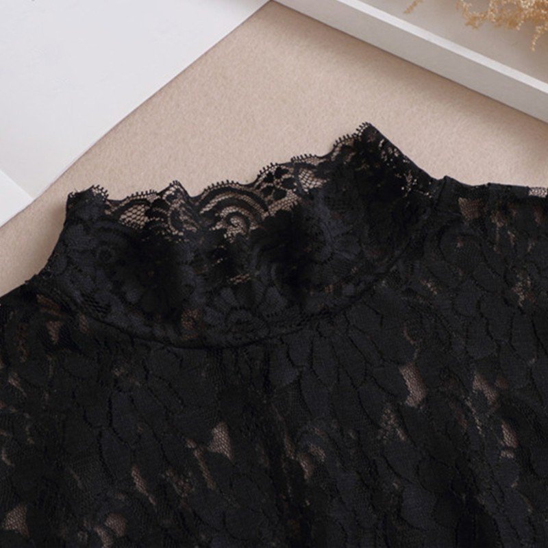 Cổ lọ áo giả phối ren hoa thời trang xinh xắn cho nữ