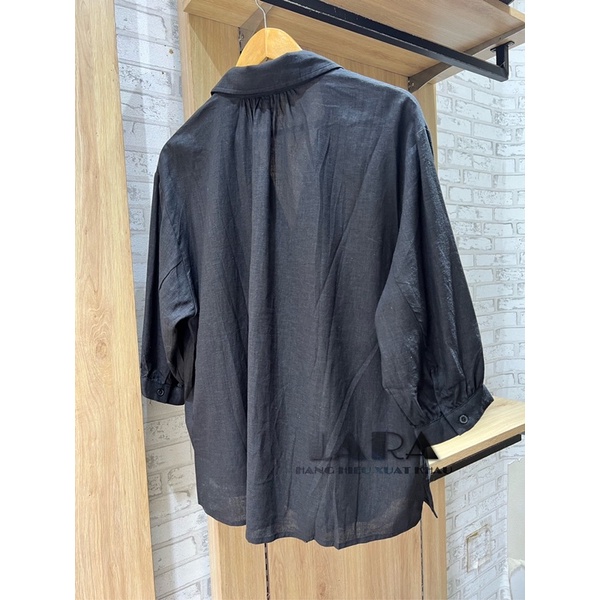 Áo sơ mi linen phom rộng Xuất Hàn