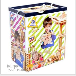 300 Thanh gỗ mộc giúp bé sáng tạo mô hình hoặc chơi rút gỗ chơi Domino