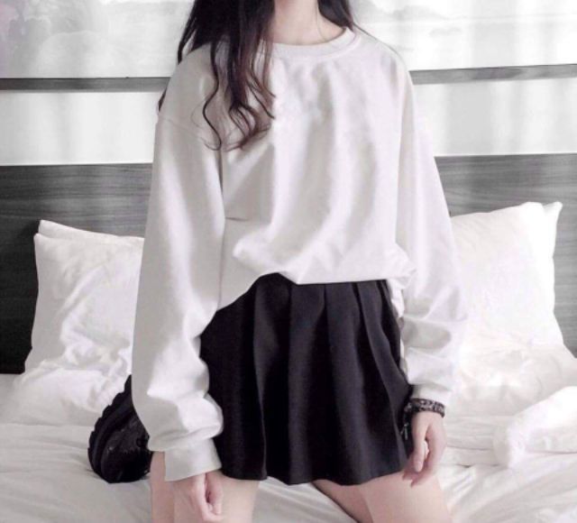 SWEATER BASIC TRẮNG UNISEX