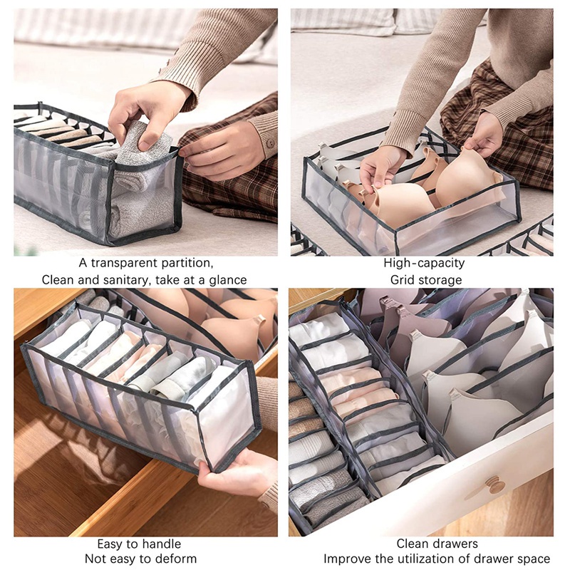 Set 6 Hộp Đựng Đồ Lót Nhiều Ngăn Tiện Lợi