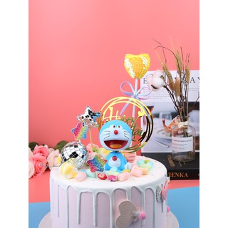 ✾Net red creative children’s birthday cake decorated shake saline doll dessert table baking ornaments