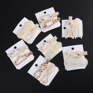 Kẹp tóc đính ngọc trai phong cách Hàn Quốc dễ thương phong cách mùa đông