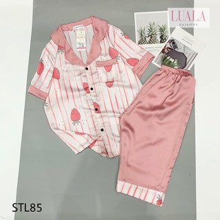 [Lụa satin] Bộ Pijama lửng chất lụa satin mèm mát size<62kg
