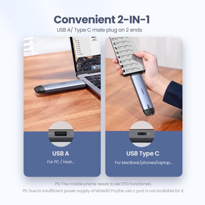 Ốp Hộp Đựng Ugreen 2 Trong 1 Ssd M2 (B Key) Sang Usb C & A Ssd Màu Xám-70533 | BigBuy360 - bigbuy360.vn
