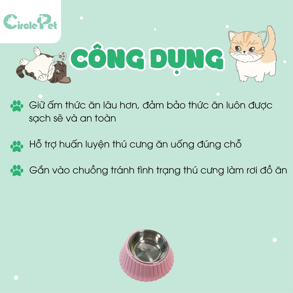 Bát Ăn Chó Mèo Pian Pian Chất Nhựa Cao Cấp Kiểu Dáng Quý Tộc Nhiều Màu Sắc - Circle Pet