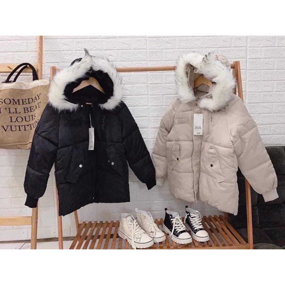 Giao Ngay 🌼Áo Khoác Phao Nữ Dáng Lửng Mũ Lông hàng Quảng Châu hot trend 2021 | BigBuy360 - bigbuy360.vn