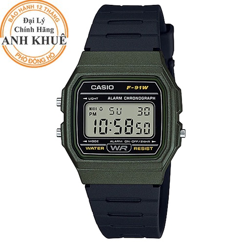 Đồng hồ unisex dây nhựa Casio Anh Khuê F-91WM-3ADF
