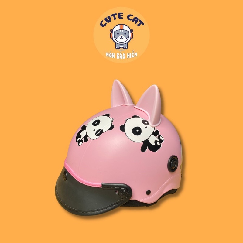 Nón Bảo Hiểm Sticker gấu Trúc Nón Bảo Hiểm Nửa Đầu Sticker Cute Có Nhiều Màu Sắc Lựa Chọn Tem Mác Đầy Đủ CUTE CAT