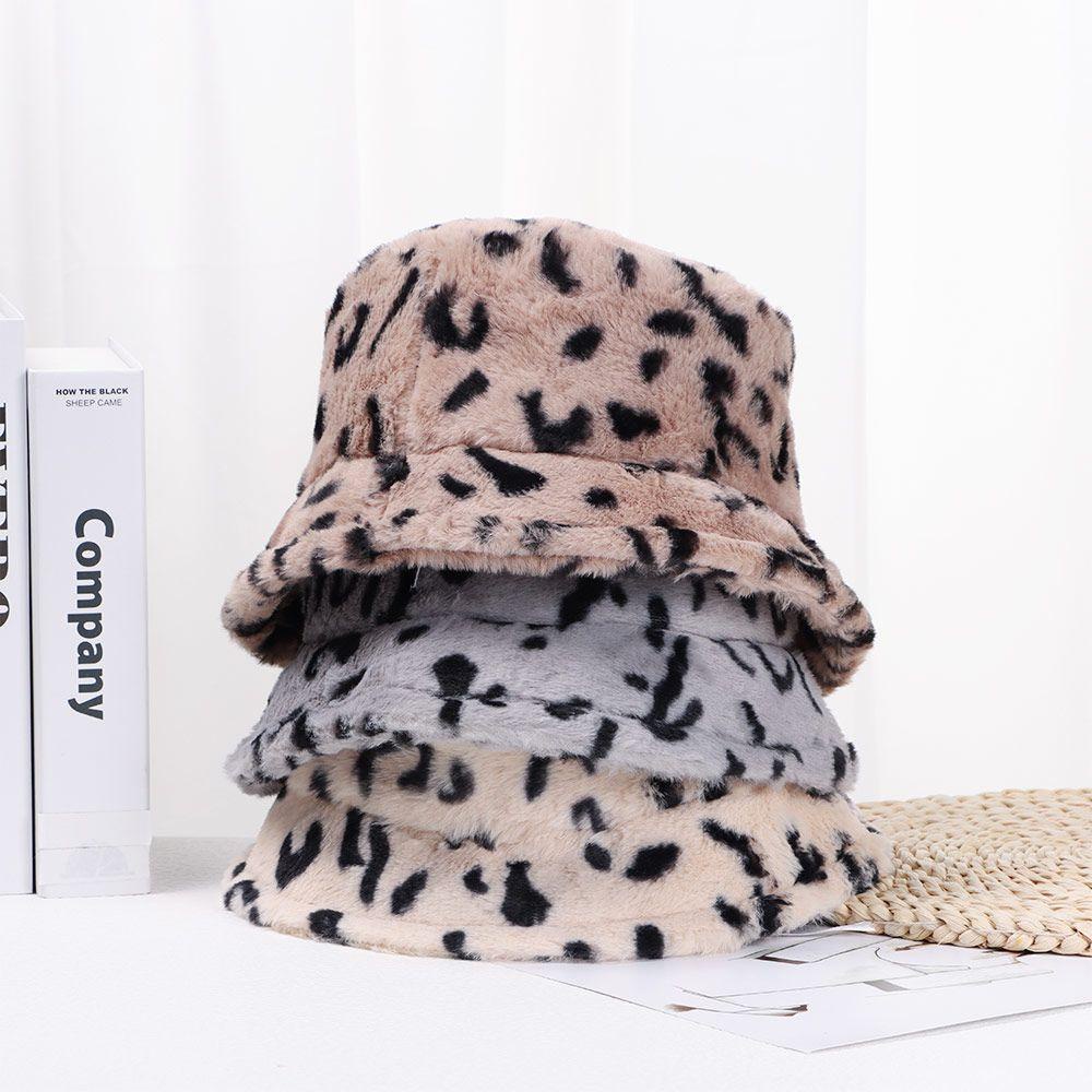 YOLA Nón Bucket Chất Liệu Giả Lông Thú Mềm Mại Cho Phái Nữ