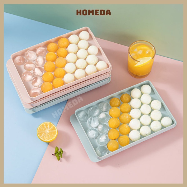 Khay làm đá 33 viên bi tròn, khay làm thạch rau câu, khuôn làm đá dễ thương tiện dụng nhà bếp HOMEDA