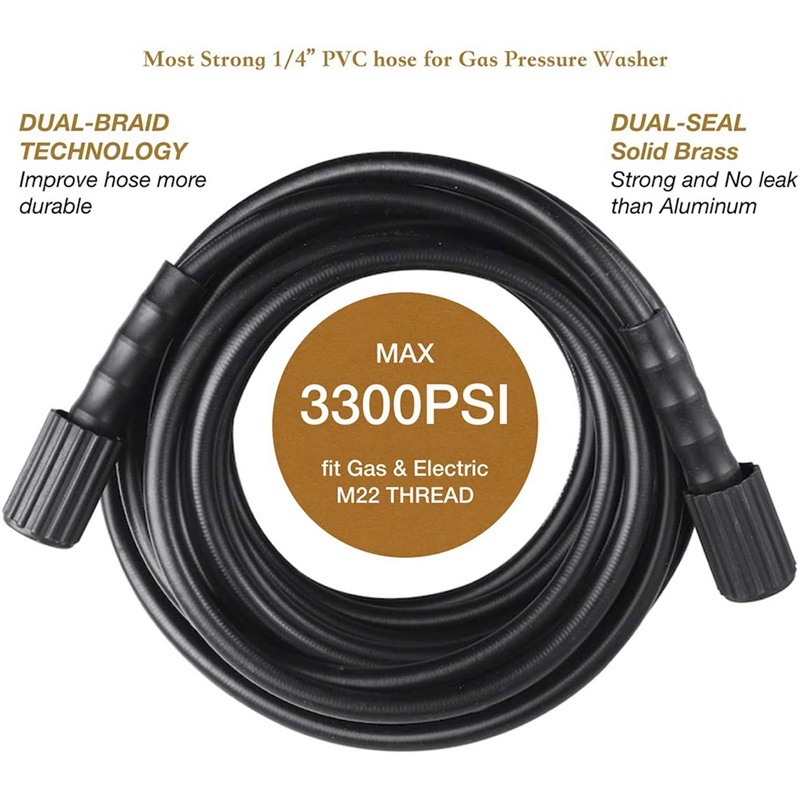Vòi Phun Nước Áp Suất Cao 50Ftx 1 / 4 Inch 1600PSI M22 14mm Và M22 15mm