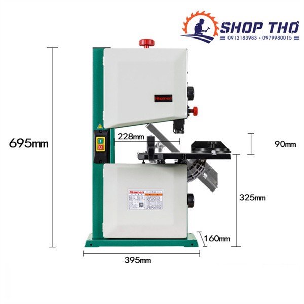 Máy cưa vanh Hisimen H0156 cắt tối đa 9cm.
