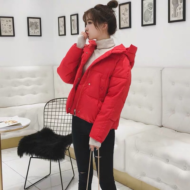 Áo phao nữ dáng ngắn siêu kute🥰 sẵn hàng xanh ,trắng s,m