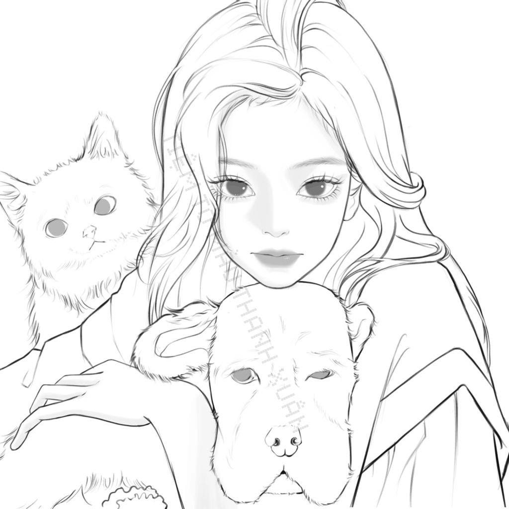 Set 20 Tờ Tranh Tô Màu Cô Gái Kích Thước A5 Tô Màu Sáp, Màu Chì - Tiệm Tô Màu Thanh Xuân