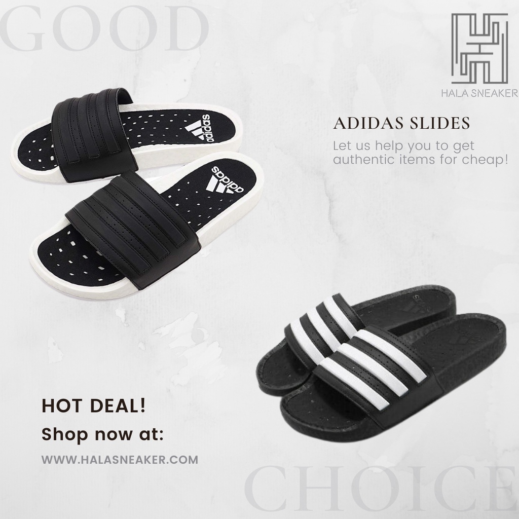 Dép Adidas Chính Hãng Adilette Boost Slides FY8154 - EG1910 - Dép Nam Nữ Chuẩn Auth Mang Êm - Halasneaker.com