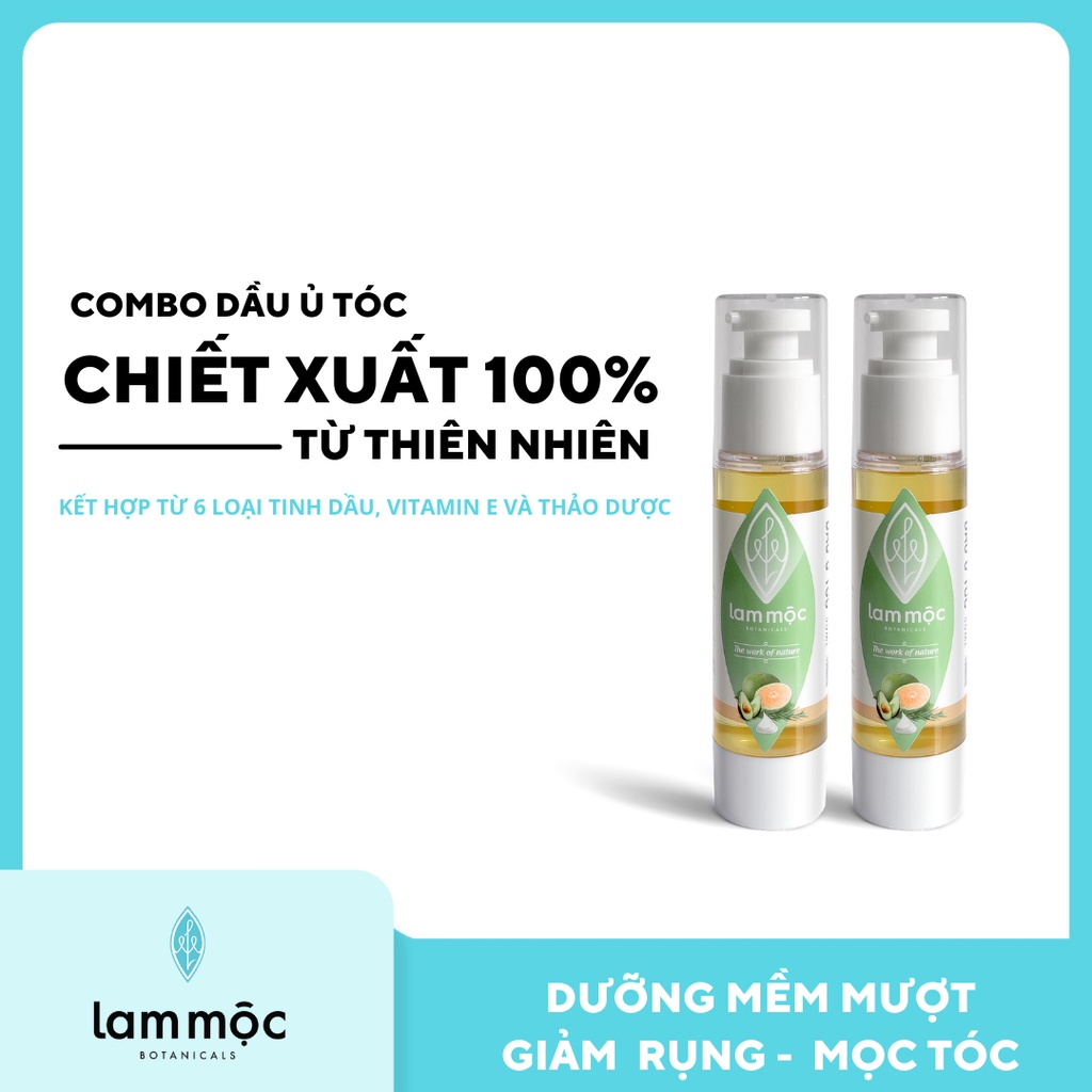 Lam Mộc - Combo 2 chai ủ hấp tóc kích mọc tóc 50ml
