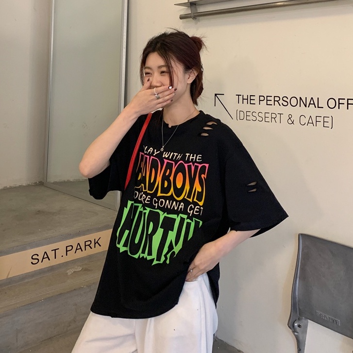 Áo Thun Nữ Ngắn Tay Cổ Tròn Thời Trang Hàn