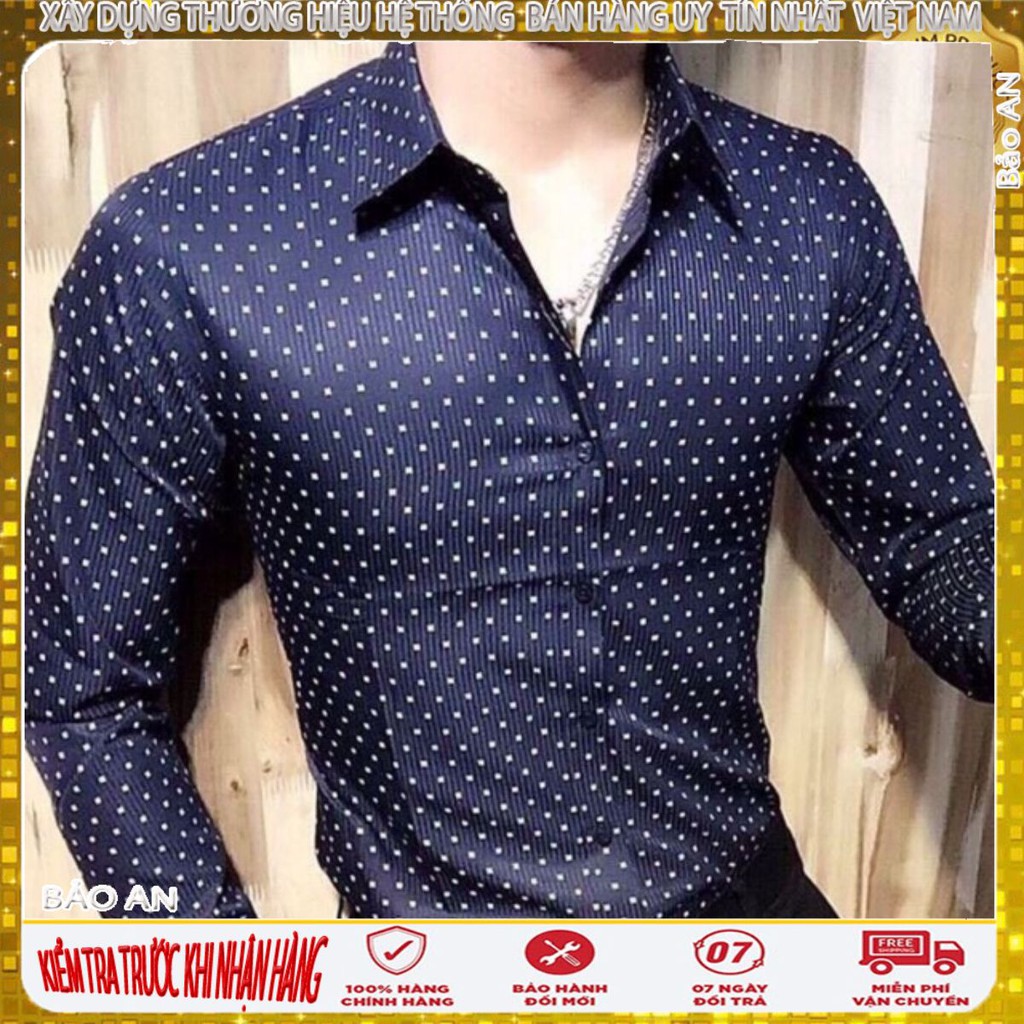 Áo Sơ Mi Nam hoạ tiết Chấm Bi Cao Cấp [ Cung Cấp Sỉ Toàn Quốc]