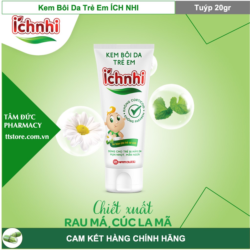 Kem Bôi Da Trẻ Em ÍCH NHI [Tuýp 20gr] - Giảm sưng ngứa, hăm tả cho bé [Nam Dược]