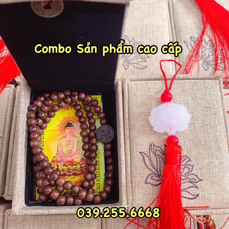 Vòng tay Trầm hương mix Chữ Vạn 108 hạt - Mua 1 tặng 2 có kèm hộp gấm