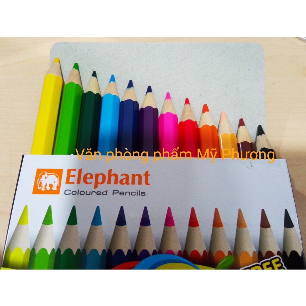 Hộp 12 cây chì màu Elephant H-12 (chì ngắn)