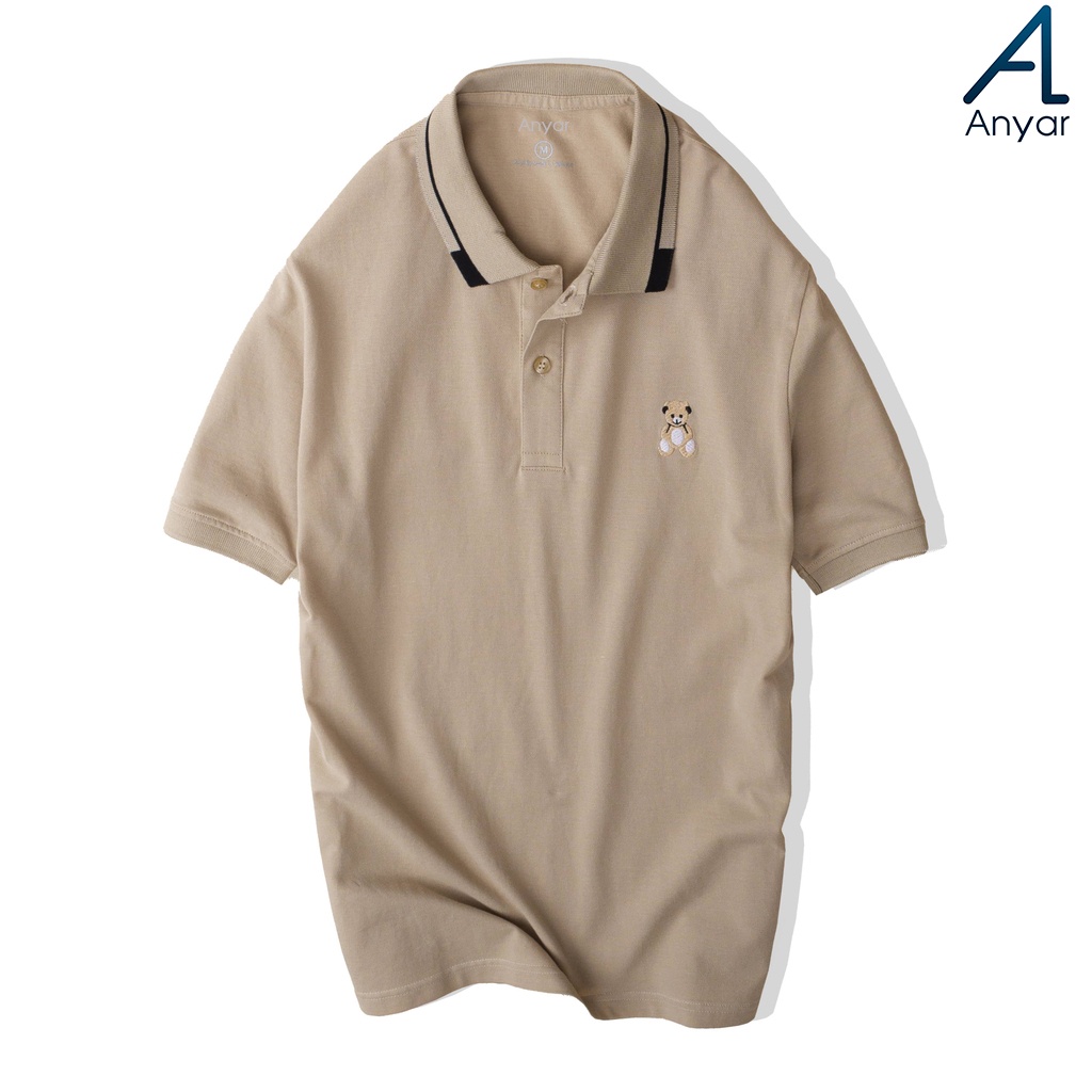 Áo Phông Nam POLO Teddy Cộc Tay Cao Cấp  || Thêu logo TEDDY hot Trend 2022  || Áo Thun Teddy Cổ Bẻ  –  ANYAR
