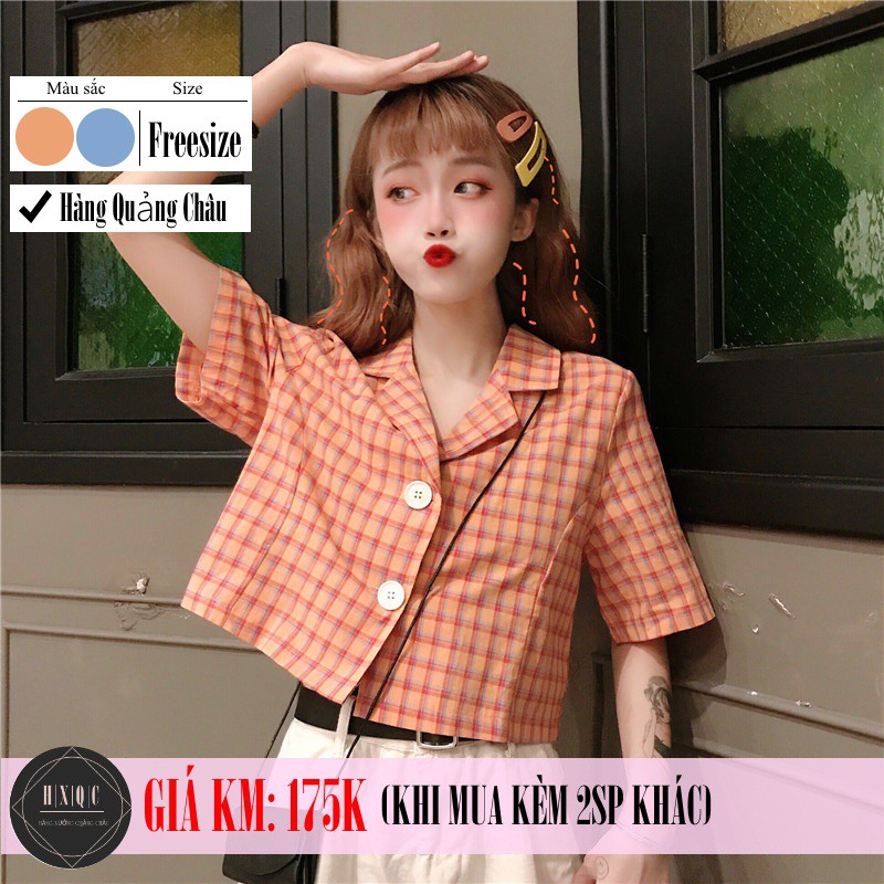 [Hàng có sẵn] Áo sơ mi kiểu croptop nữ Ulzzang Quảng Châu AS90