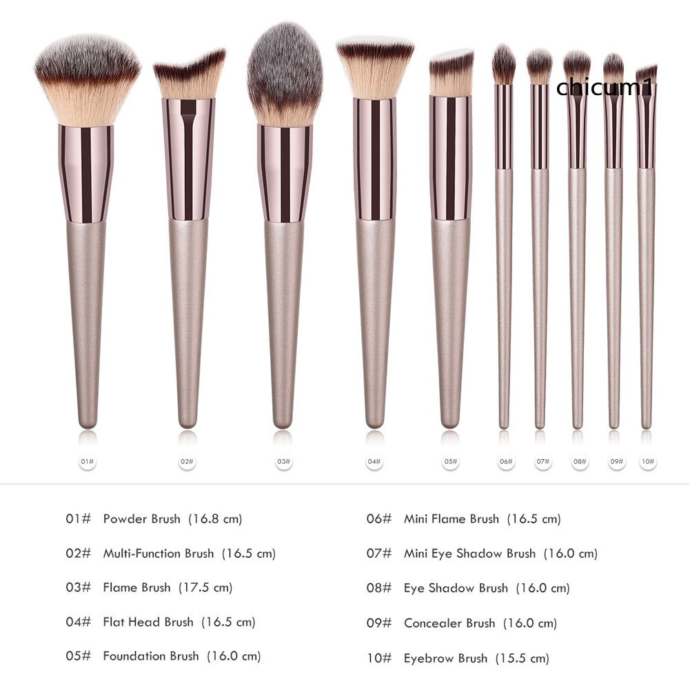 [Hàng mới về] Cọ Trang Điểm Đánh Phấn Nền Cán Vàng Nâu Tiện Dụng