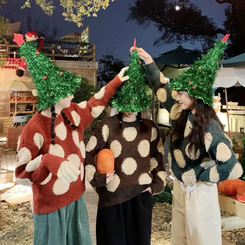 Mũ Nón Cài Tóc Cây Thông Kèm Mũi Đỏ Chú Hề Trang Trí Noel Giáng Sinh Đáng Yêu - Yori Party