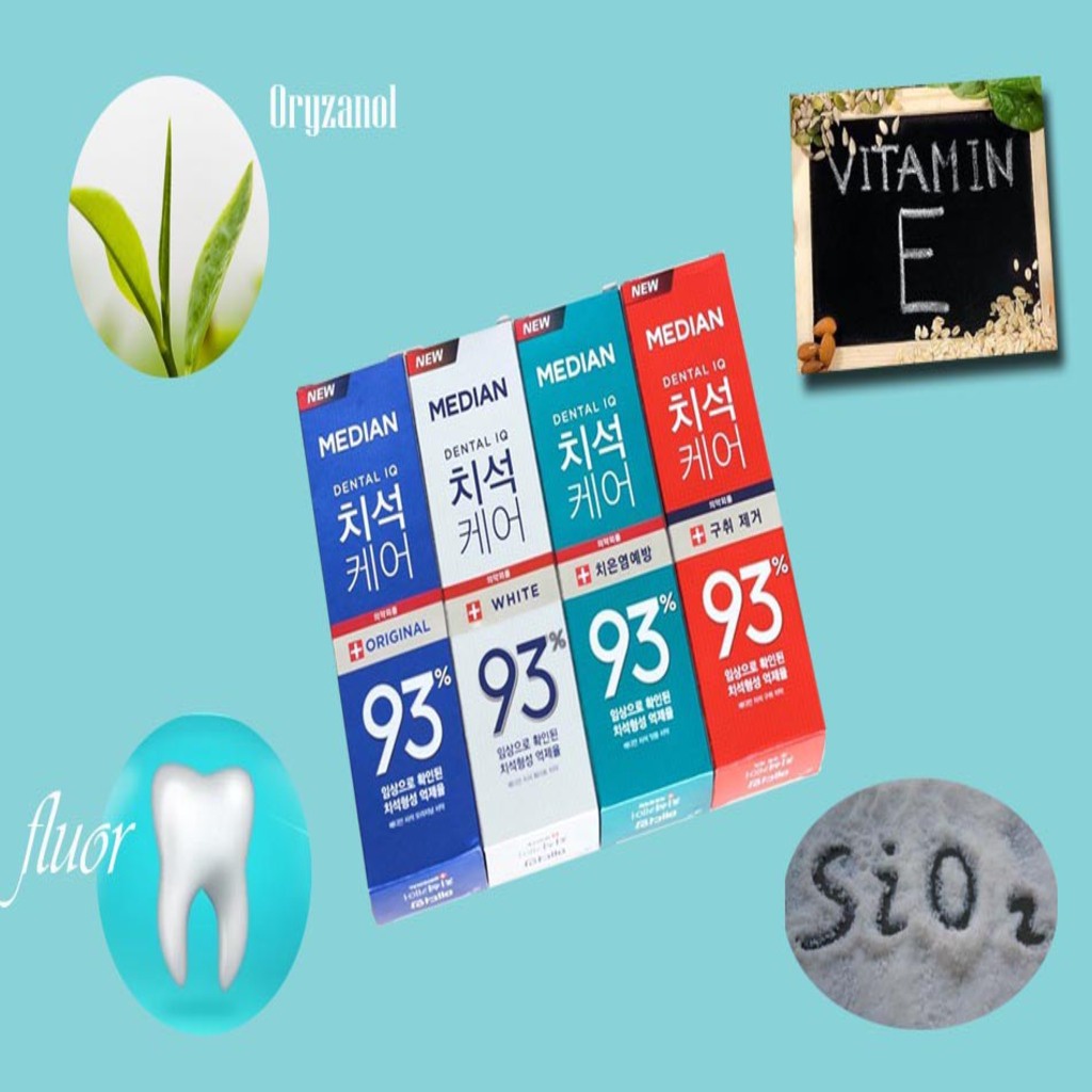Kem đánh răng MEDIAN DENTAL IQ 93% Hàn Quốc  120g nhập khẩu chính hãng làm trắng răng bảo vệ nướu ngừa sâu răng CozyBin