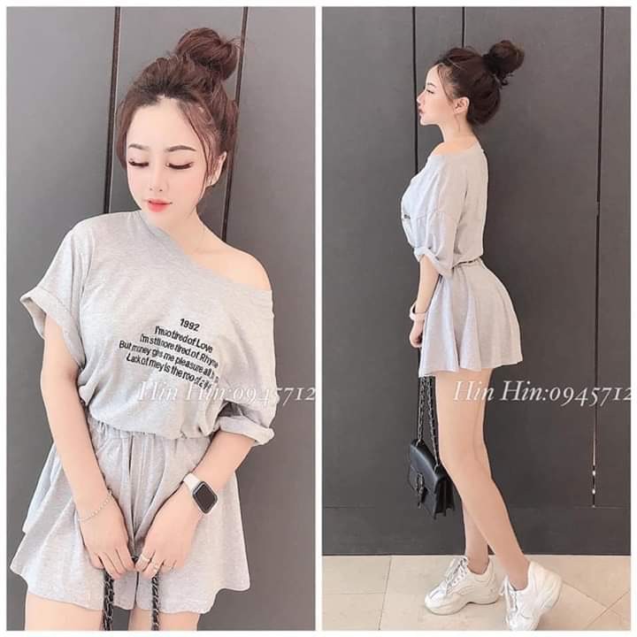 [ Xả Lỗ ] Set Bộ Nữ Lệch Vai❤️FREESHIP❤️ Giảm 5% nhập [TUAN5MTT] Set rang Phục Nữ, Mềm Mịn - TT013