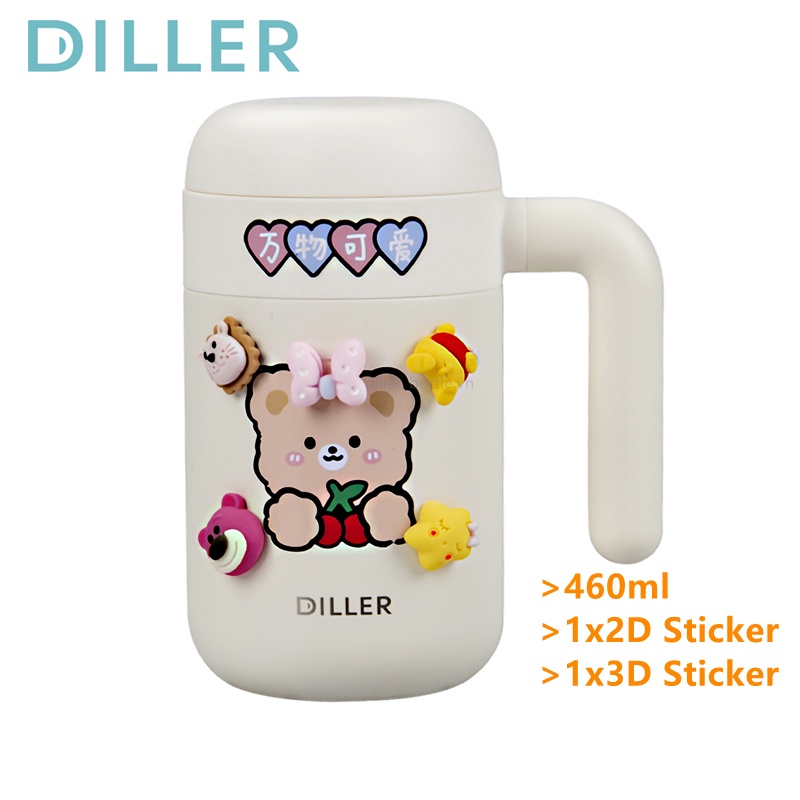 Bình giữ nhiệt Diller MLH8993 làm từ thép không gỉ bền bỉ có khay lọc trà tiện lợi 460ml