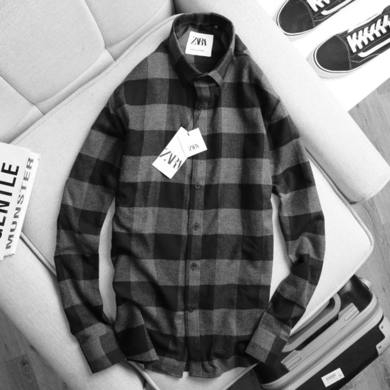 [size to 50-110kg] Áo sơ mi nam dài tay cotton KATE sọc caro | BigBuy360 - bigbuy360.vn