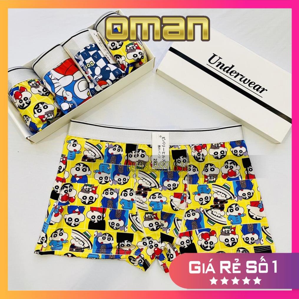 Quần lót nam boxer thun lạnh siêu xịn xò, Quần sịp đùi nam in hình Doremon, Shine thun lạnh - OMAN